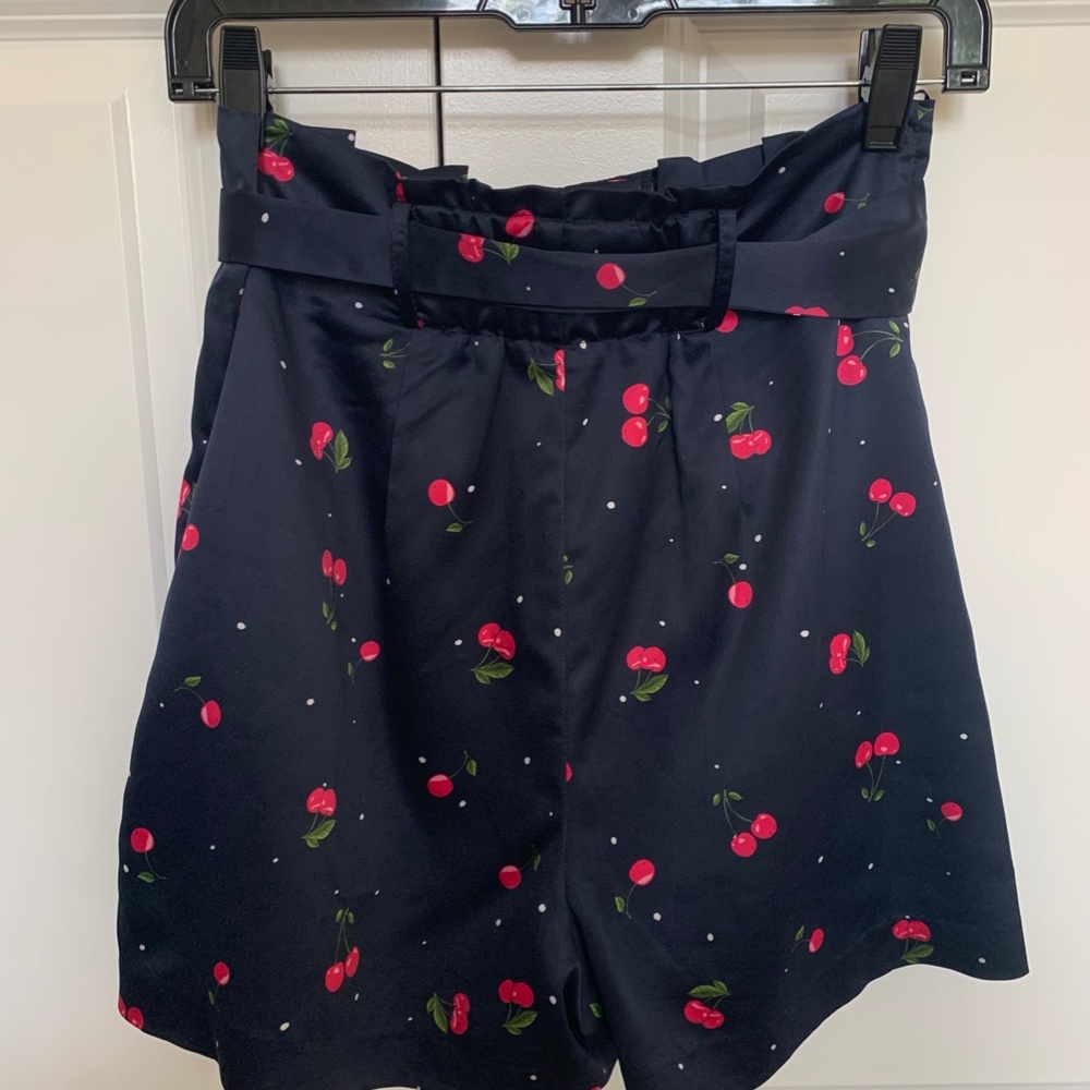 Milly - Cherry Print Flowy Tie Shorts S - Picture 4 of 4